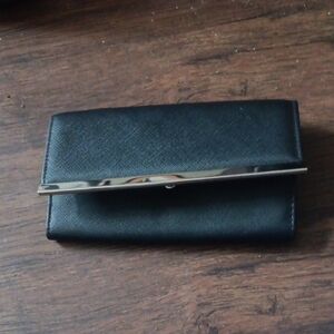 Black Wallet with Silver Accent